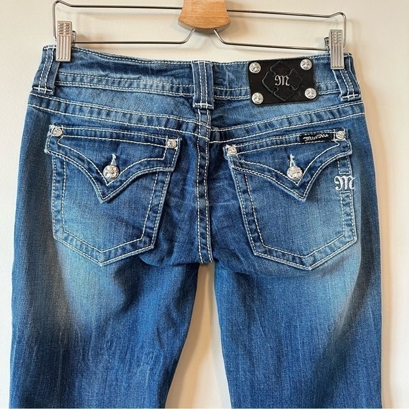 MISS Me Womens Swirl Mid Rise Medium Wash Bootcut Jeans (Size:29) - Picture 11 of 15